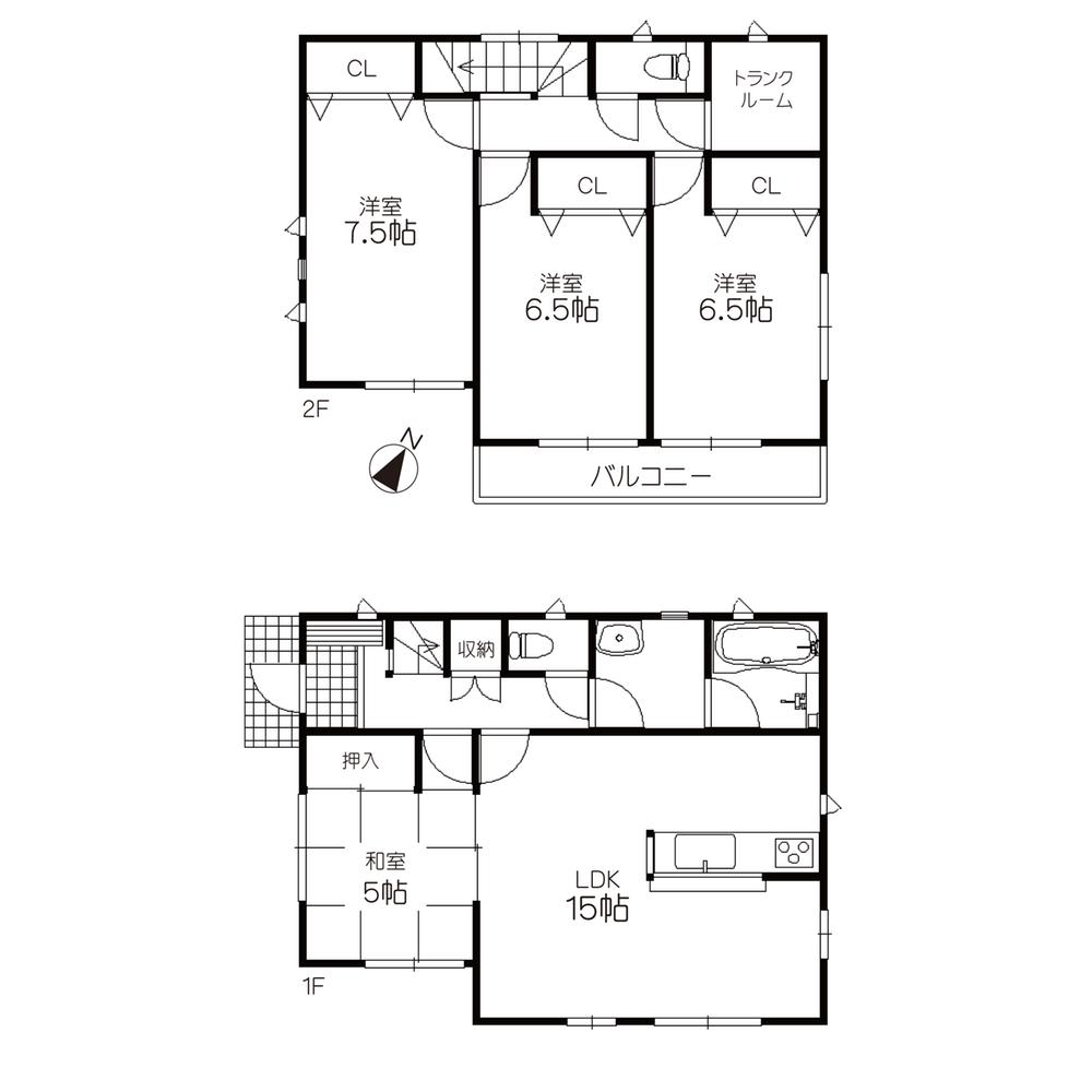 Floor plan. (3 Building), Price 30,800,000 yen, 4LDK, Land area 100.09 sq m , Building area 96.79 sq m