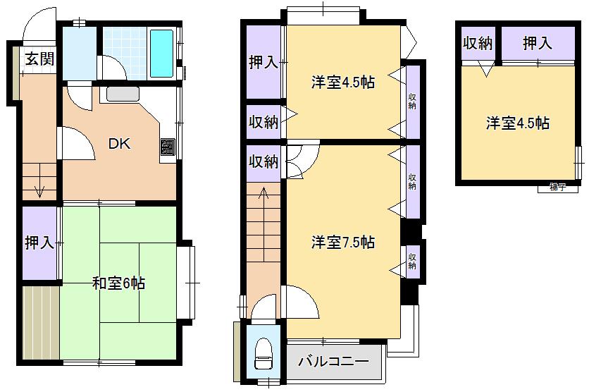 Floor plan. 10.8 million yen, 3DK, Land area 41.18 sq m , The ceiling of the building area 63.75 sq m loft portion is high, It can be used as a room.