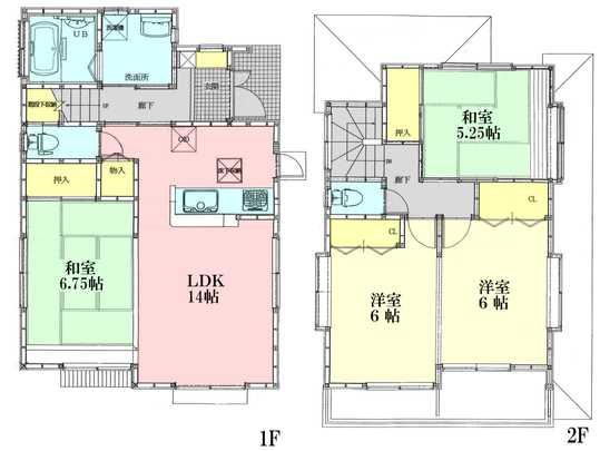Floor plan. 24,800,000 yen, 4LDK, Land area 105.4 sq m , Building area 91.14 sq m