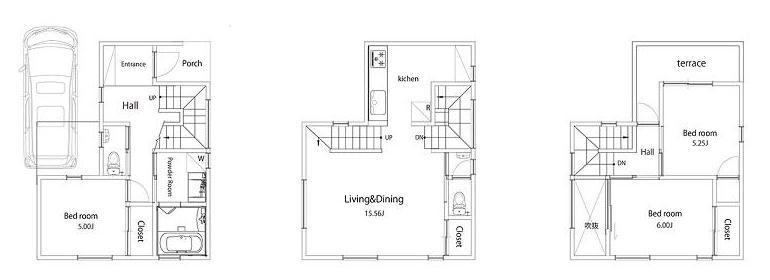 Floor plan. 34,800,000 yen, 3LDK, Land area 66.8 sq m , Building area 96.43 sq m