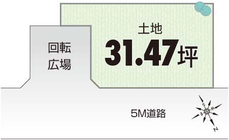 Compartment figure. Land price 17.8 million yen, Land area 104.06 sq m