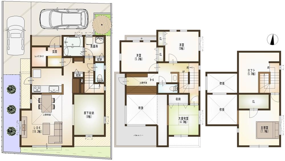 Floor plan. (4 Building), Price 42,800,000 yen, 4LDK, Land area 126 sq m , Building area 108.89 sq m