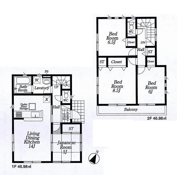 Floor plan. 26,800,000 yen, 4LDK, Land area 133.61 sq m , Building area 93.96 sq m floor plan