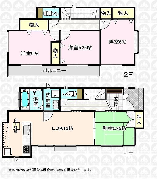 Floor plan. (F Building), Price 28.5 million yen, 4LDK, Land area 102.1 sq m , Building area 88.7 sq m