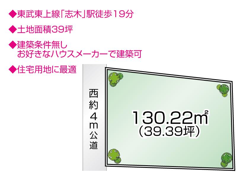 Compartment figure. Land price 27,800,000 yen, Land area 130.22 sq m compartment view