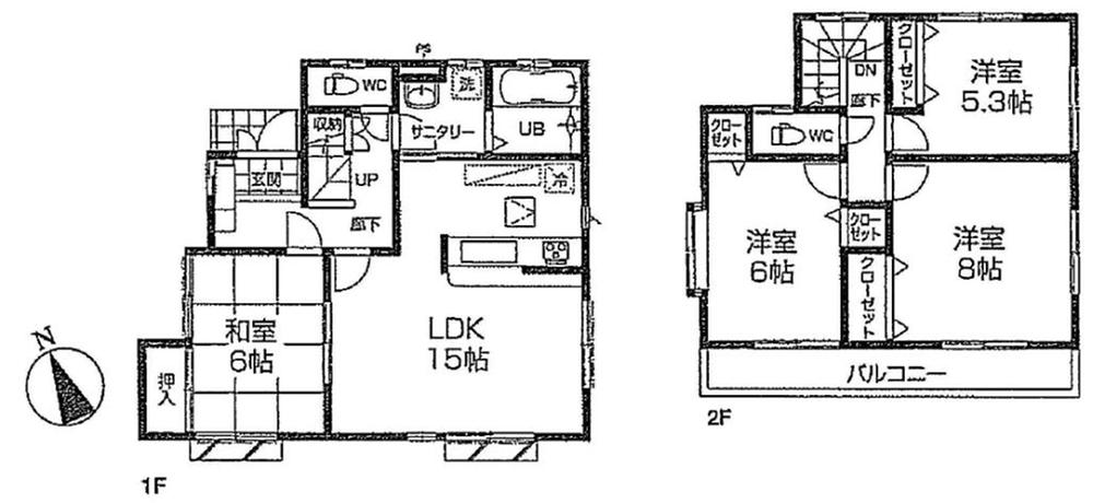 Floor plan. (3 Building), Price 38,800,000 yen, 4LDK, Land area 100.09 sq m , Building area 96.05 sq m
