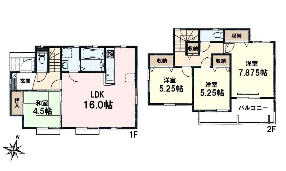 Floor plan. (Building 2), Price 31,800,000 yen, 4LDK, Land area 100.67 sq m , Building area 94.19 sq m