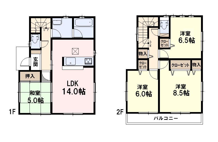 Floor plan. (6 Building), Price 27,800,000 yen, 4LDK, Land area 112.52 sq m , Building area 93.15 sq m