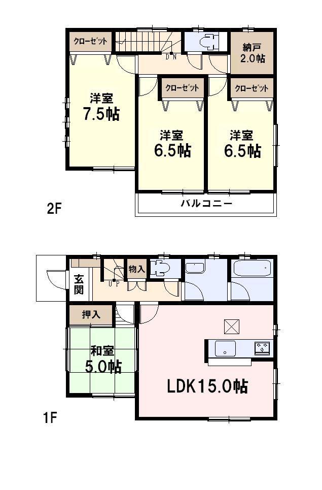 Floor plan. (3 Building), Price 29,800,000 yen, 4LDK+S, Land area 100.09 sq m , Building area 96.79 sq m