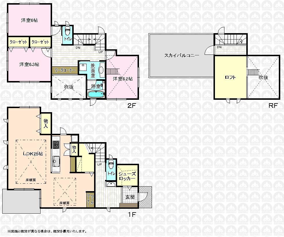Floor plan. (B Building), Price 39,800,000 yen, 3LDK, Land area 149 sq m , Building area 119.41 sq m