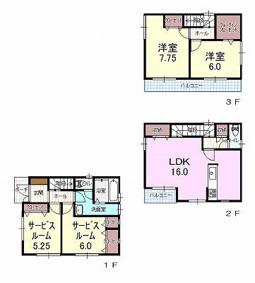 Floor plan. 26,800,000 yen, 2LDK+S, Land area 74.42 sq m , Building area 102.67 sq m