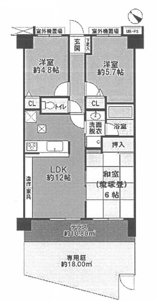 Floor plan. 3LDK, Price 24,800,000 yen, Footprint 60.6 sq m , Balcony area 10.8 sq m