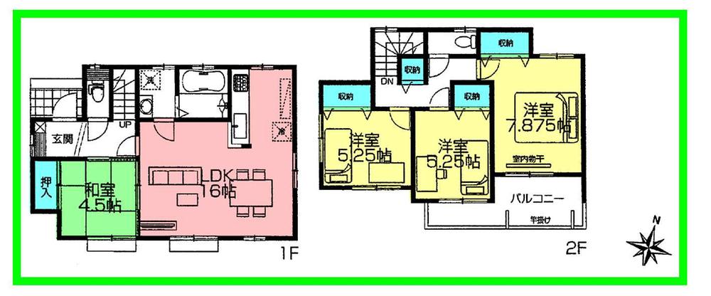 Floor plan. (Building 2), Price 32,900,000 yen, 4LDK, Land area 100.67 sq m , Building area 94.19 sq m