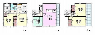 Floor plan. (1 Building), Price 29,800,000 yen, 5LDK, Land area 80.02 sq m , Building area 103.5 sq m