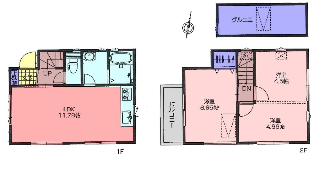 Floor plan. 19,800,000 yen, 3LDK, Land area 58.48 sq m , Building area 58.46 sq m