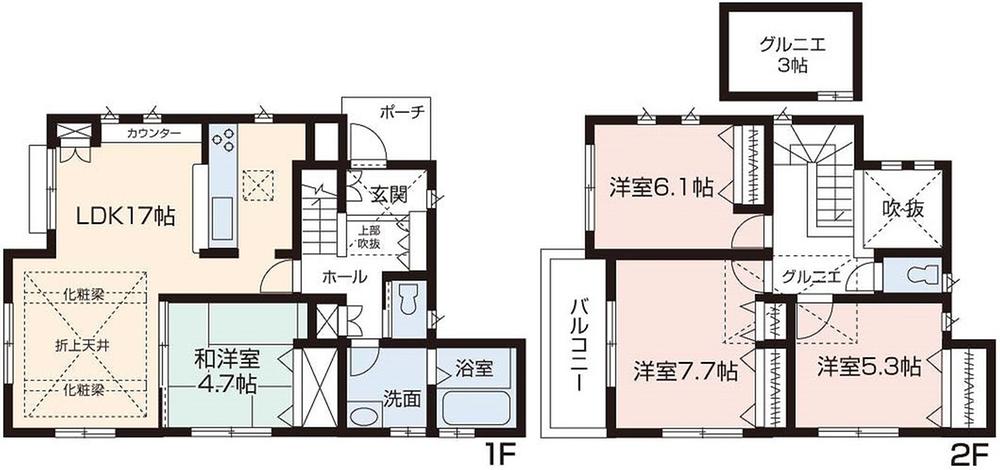 Floor plan. (17 Building), Price 35,800,000 yen, 4LDK, Land area 100.23 sq m , Building area 98.54 sq m