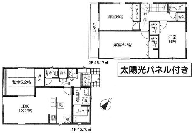 Floor plan. 34,800,000 yen, 4LDK, Land area 100.32 sq m , Building area 91.93 sq m