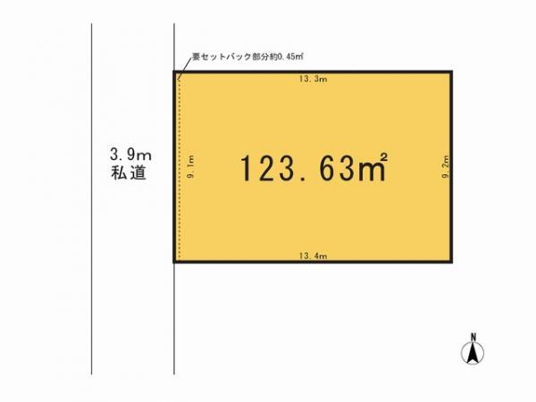 Compartment figure. Land price 22,800,000 yen, Land area 123.63 sq m   ☆ Preferred present status if different from the drawing ☆ 