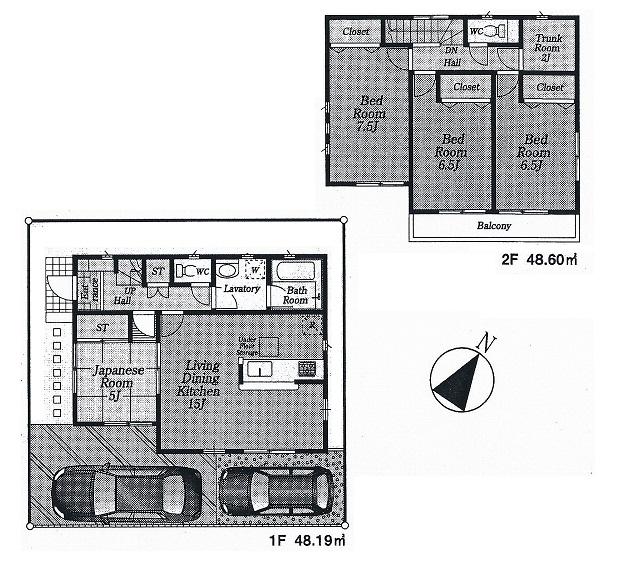 Floor plan. (3 Building), Price 29,800,000 yen, 4LDK, Land area 100.09 sq m , Building area 96.79 sq m
