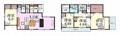 Floor plan. 34,800,000 yen, 4LDK, Land area 106.7 sq m , Building area 98.53 sq m