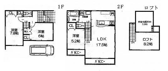Floor plan. 27,800,000 yen, 3LDK, Land area 80.32 sq m , Building area 92.33 sq m floor plan