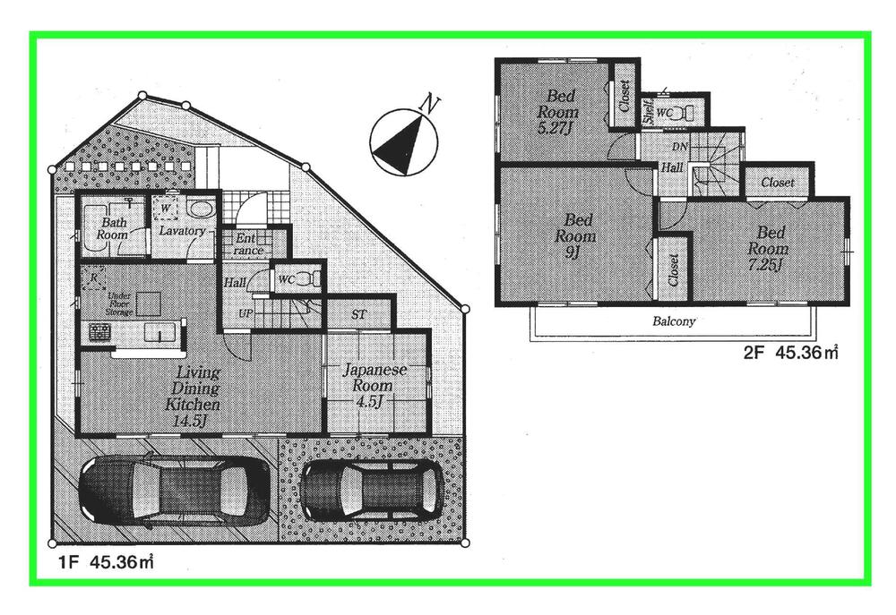 Floor plan. (1 Building), Price 29,800,000 yen, 4LDK, Land area 100.1 sq m , Building area 90.72 sq m