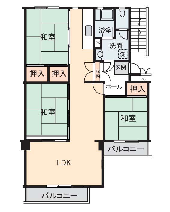 Floor plan. 3LDK, Price 8.5 million yen, Occupied area 75.86 sq m , Balcony area 7.51 sq m