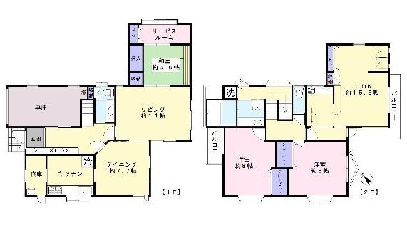 Floor plan. 39,800,000 yen, 3LDK + S (storeroom), Land area 187.46 sq m , Building area 171.95 sq m