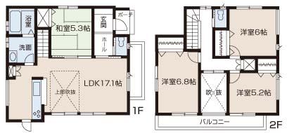 Floor plan. (4 Building), Price 39,800,000 yen, 4LDK, Land area 100 sq m , Building area 96.07 sq m