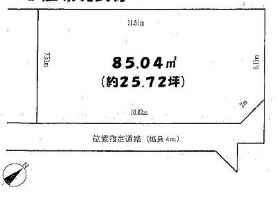 Compartment figure. Land price 16 million yen, Land area 85.04 sq m