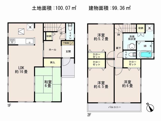 Floor plan. (32 Building), Price 25,300,000 yen, 4LDK, Land area 100.07 sq m , Building area 99.36 sq m