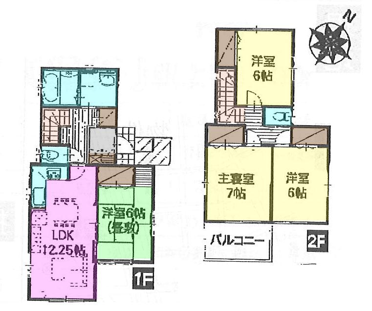 Floor plan. 23.4 million yen, 4LDK, Land area 127.42 sq m , Building area 95.64 sq m