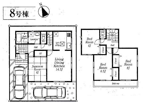 Floor plan. (8 Building), Price 30,800,000 yen, 4LDK, Land area 100.1 sq m , Building area 94.77 sq m
