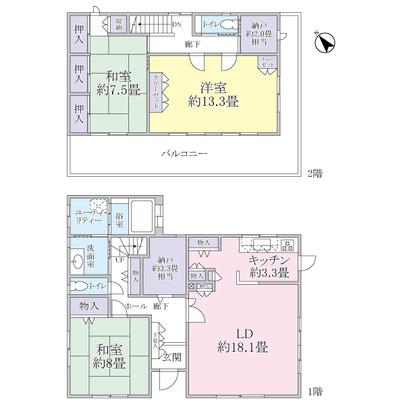 Floor plan. You can change Mato Western-style rooms to two rooms in accordance with the future of the life plan.  ※ Special