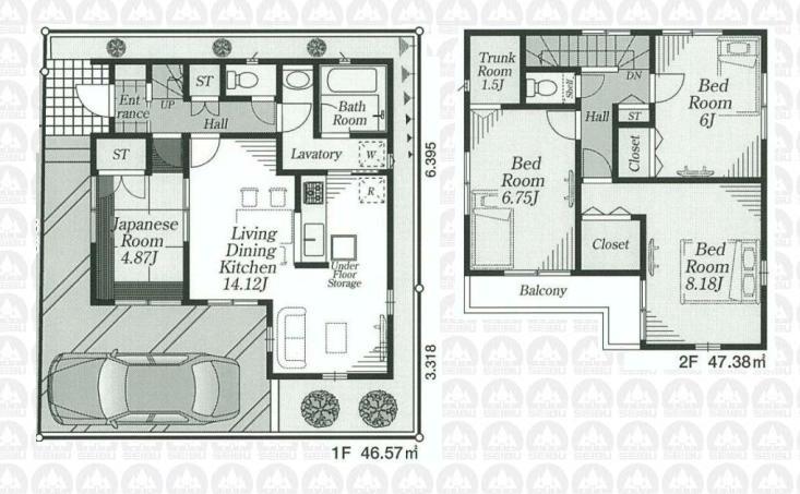 Floor plan. 27,800,000 yen, 4LDK, Land area 86.26 sq m , Building area 93.95 sq m All rooms are two-sided lighting