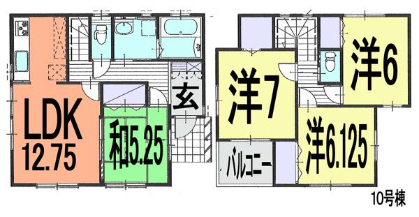 Floor plan. (10 Building), Price 25,400,000 yen, 4LDK, Land area 118.14 sq m , Building area 92.12 sq m
