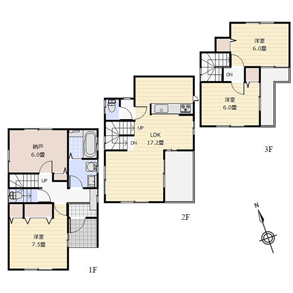 Floor plan. 26,800,000 yen, 3LDK + S (storeroom), Land area 93.31 sq m , Building area 101.02 sq m