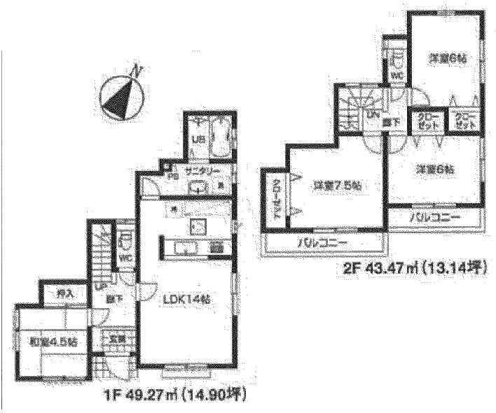 Floor plan. (12), Price 27,800,000 yen, 4LDK, Land area 110.18 sq m , Building area 92.74 sq m