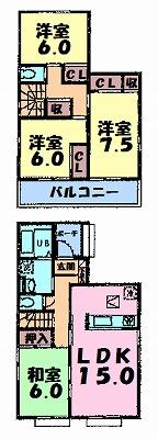 Floor plan. (12 Building), Price 26,300,000 yen, 4LDK, Land area 101.04 sq m , Building area 98.12 sq m