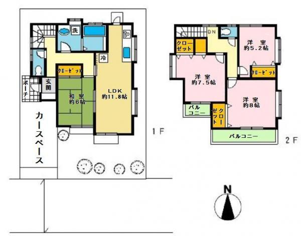 Floor plan. 29,800,000 yen, 4LDK, Land area 103.71 sq m , Building area 97.08 sq m