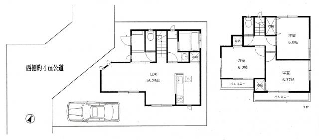 Floor plan. 28.8 million yen, 3LDK, Land area 87.04 sq m , Building area 80.89 sq m