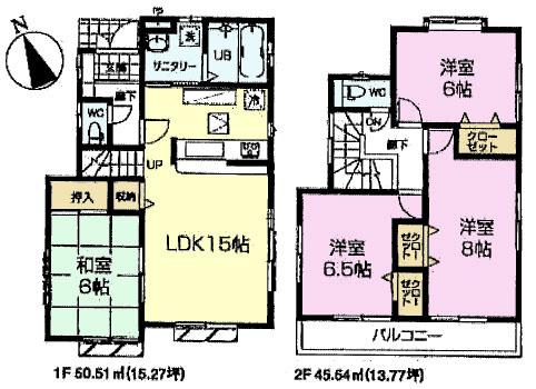 Floor plan. (9 compartment), Price 38,800,000 yen, 4LDK, Land area 100.09 sq m , Building area 96.05 sq m
