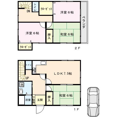 Floor plan. 12 million yen, 4LDK, Land area 100.64 sq m , Building area 92.74 sq m