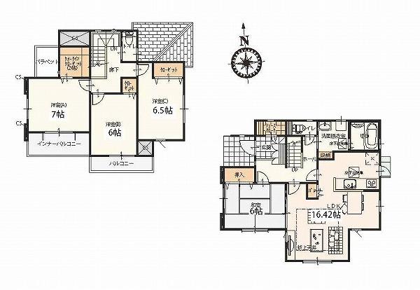 Floor plan. 32,800,000 yen, 4LDK, Land area 147.58 sq m , Building area 106.82 sq m