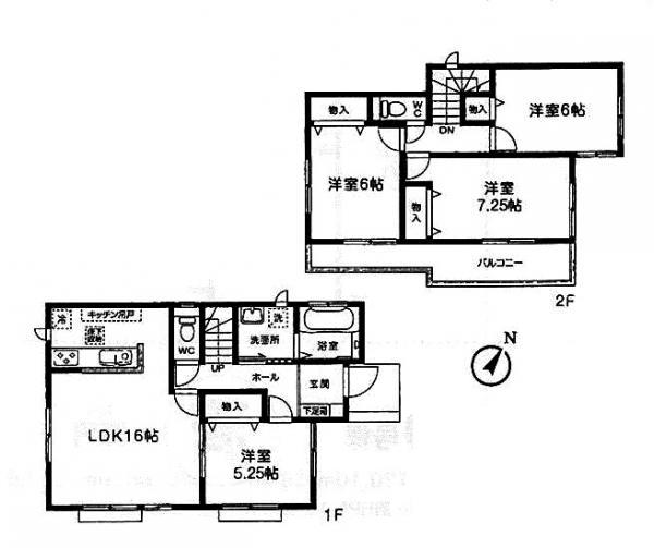 Floor plan. 20.8 million yen, 4LDK, Land area 120.09 sq m , Building area 96.05 sq m