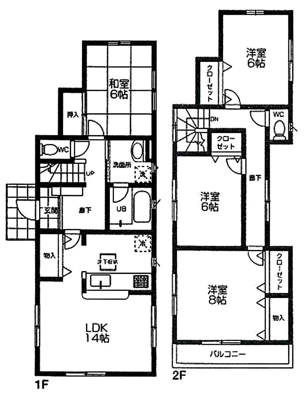 Floor plan. 26,800,000 yen, 4LDK, Land area 138.37 sq m , Building area 100.03 sq m
