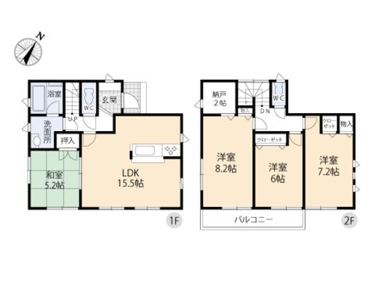 Floor plan. 22,800,000 yen, 4LDK, Land area 110.89 sq m , Building area 96.79 sq m floor plan