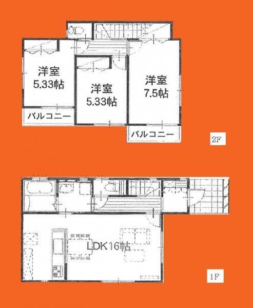 Floor plan. 22,400,000 yen, 3LDK, Land area 102.97 sq m , Building area 81.97 sq m