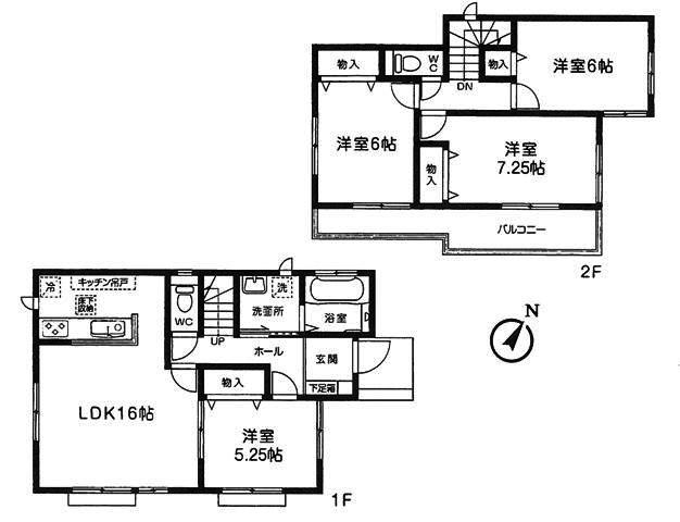 Floor plan. (E Building), Price 22,800,000 yen, 4LDK, Land area 120.09 sq m , Building area 96.05 sq m