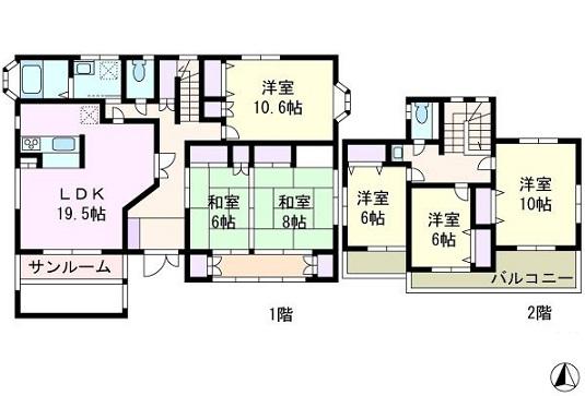 Floor plan. 42,800,000 yen, 6LDK, Land area 441.66 sq m , Building area 175.96 sq m
